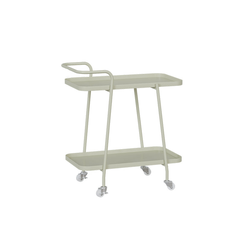 2-Tier Metal Side Table with Casters 22.8" Tall Tray Top End Table White 1 Rectangular Clearhalo 'Coffee & Accent Tables' 'End & Side Tables' 'end_side_tables' 'furn' 'furn_end_side_tables' 'Furniture' 'Living Room Furniture' 7488895