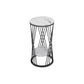 Glam Marble Round Side Table Dia 11.8" Metal Frame End Table with Storage Shelf 12"L x 12"W x 27.5"H Black 1 Clearhalo 'Coffee & Accent Tables' 'End & Side Tables' 'end_side_tables' 'furn' 'furn_end_side_tables' 'Furniture' 'Living Room Furniture' 7488943