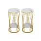 Glam Marble Round Side Table Dia 11.8" Metal Frame End Table with Storage Shelf 12"L x 12"W x 27.5"H Gold 2 Clearhalo 'Coffee & Accent Tables' 'End & Side Tables' 'end_side_tables' 'furn' 'furn_end_side_tables' 'Furniture' 'Living Room Furniture' 7488948