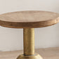 French Country Round Wood Side Table Distressed Wood & Metal Pedestal End Table Clearhalo 'Coffee & Accent Tables' 'End & Side Tables' 'end_side_tables' 'furn' 'furn_end_side_tables' 'Furniture' 'Living Room Furniture' 7488986