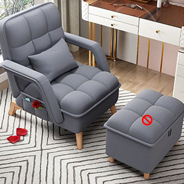 Adjustable Standard Recliner Solid Wood Scandinavian Recliner Chair with Storage Deck Chair Dark Gray Clearhalo 'Chairs & Seating' 'furn' 'furn_recliners' 'Furniture' 'Living Room Furniture' 'Recliners' 7489006