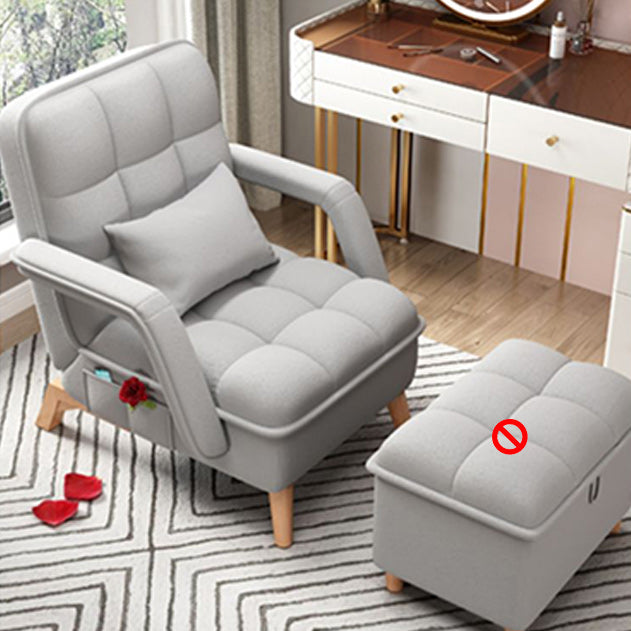 Adjustable Standard Recliner Solid Wood Scandinavian Recliner Chair with Storage Deck Chair Light Grey Clearhalo 'Chairs & Seating' 'furn' 'furn_recliners' 'Furniture' 'Living Room Furniture' 'Recliners' 7489008