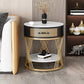 Drawer Side Accent Table Stone Top Metal Frame End Table with Shelf Clearhalo 'Coffee & Accent Tables' 'End & Side Tables' 'end_side_tables' 'furn' 'furn_end_side_tables' 'Furniture' 'Living Room Furniture' 7491285