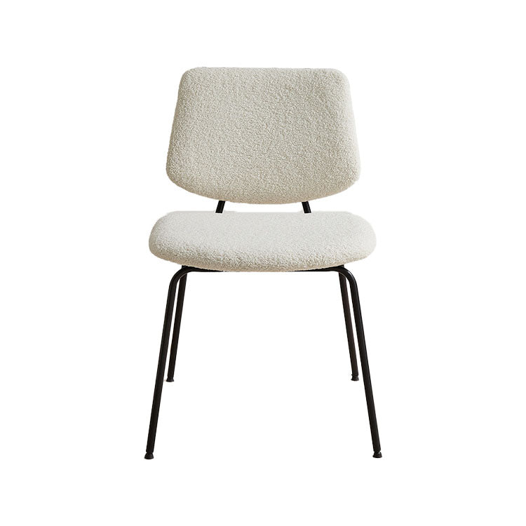 Eigentijdse zijstoel open rug metalen eetkamerstoel in het wit