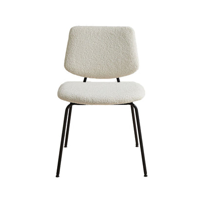 Eigentijdse zijstoel open rug metalen eetkamerstoel in het wit