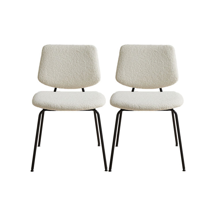 Eigentijdse zijstoel open rug metalen eetkamerstoel in het wit