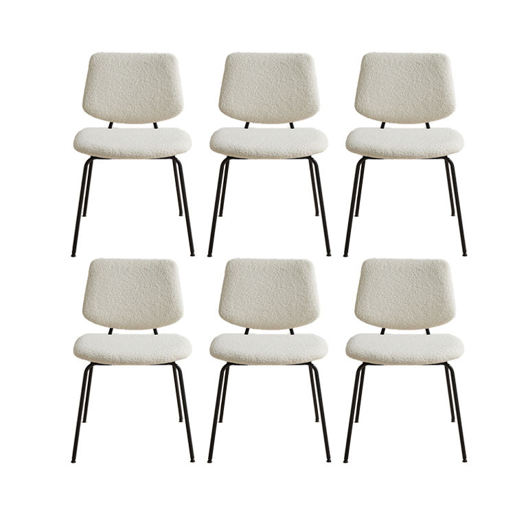 Eigentijdse zijstoel open rug metalen eetkamerstoel in het wit