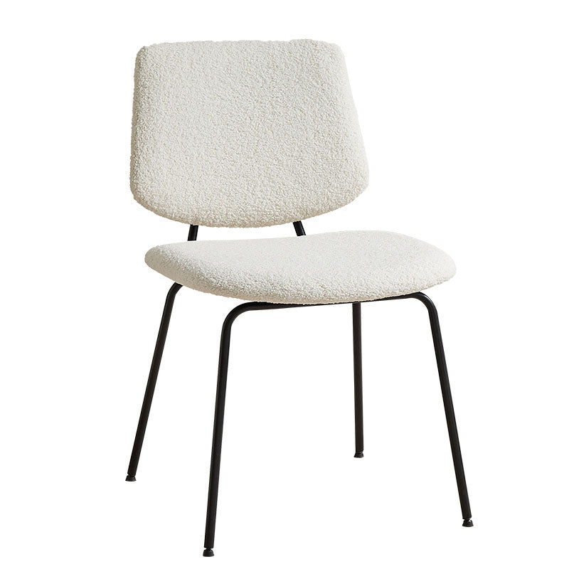 Eigentijdse zijstoel open rug metalen eetkamerstoel in het wit