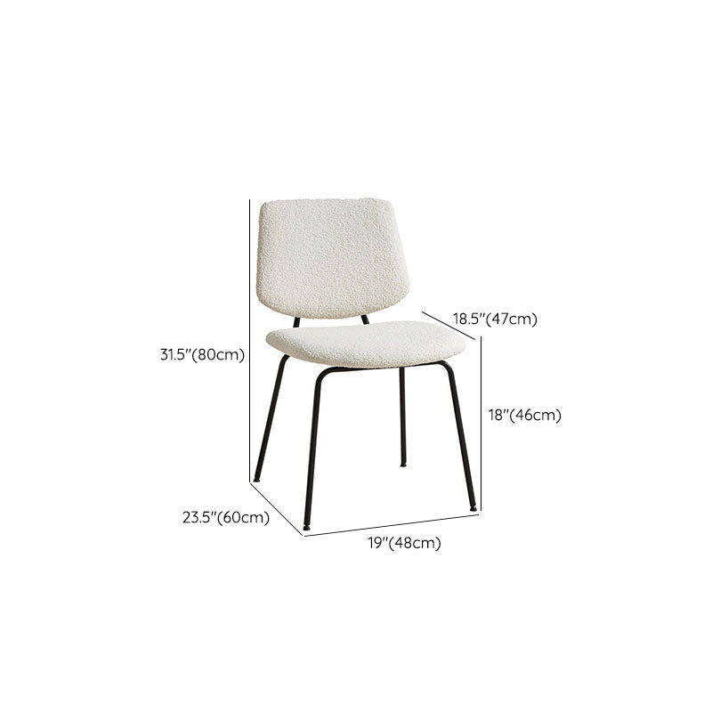 Eigentijdse zijstoel open rug metalen eetkamerstoel in het wit