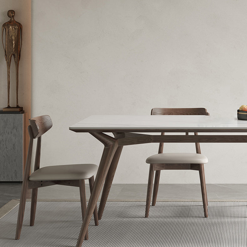 Silla lateral de estilo moderno de madera silla de comedor de espalda abierta para cocina