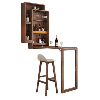 Folding Counter Height Pub Set 1/2/3 Pcs Wood Frame Bar Table and Stools Table & Chair(s) Coffee 2 Piece Set Clearhalo 'Bar Furniture' 'furn' 'furn_home_bar_bar_sets' 'Furniture' 'Home Bars & Bar Sets' 'home_bar_bar_sets' 'Kitchen & Dining Furniture' 7491457