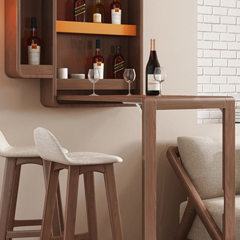 Folding Counter Height Pub Set 1/2/3 Pcs Wood Frame Bar Table and Stools Clearhalo 'Bar Furniture' 'furn' 'furn_home_bar_bar_sets' 'Furniture' 'Home Bars & Bar Sets' 'home_bar_bar_sets' 'Kitchen & Dining Furniture' 7491462