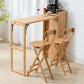 Table de table de pub à barre en bois 1/3 pcs table de barre pliante et tabourets en marron et naturel