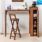Table de table de pub à barre en bois 1/3 pcs table de barre pliante et tabourets en marron et naturel