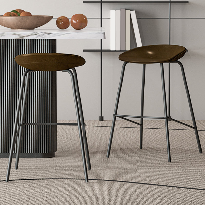 Industrial Indoor Bar Stool Upholstered Bar Stool with Metal Base Clearhalo 'Bar Furniture' 'Bar Stools' 'bar_stools' 'furn' 'furn_bar_stools' 'Furniture' 'Kitchen & Dining Furniture' 7491651