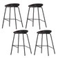 Industrial Indoor Bar Stool Upholstered Bar Stool with Metal Base Black 4 Piece Set Clearhalo 'Bar Furniture' 'Bar Stools' 'bar_stools' 'furn' 'furn_bar_stools' 'Furniture' 'Kitchen & Dining Furniture' 7491653
