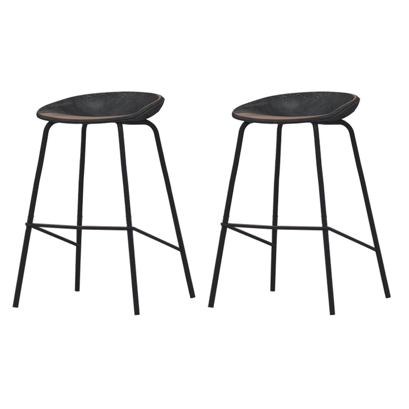 Industrial Indoor Bar Stool Upholstered Bar Stool with Metal Base Grey 2 Piece Set Clearhalo 'Bar Furniture' 'Bar Stools' 'bar_stools' 'furn' 'furn_bar_stools' 'Furniture' 'Kitchen & Dining Furniture' 7491661