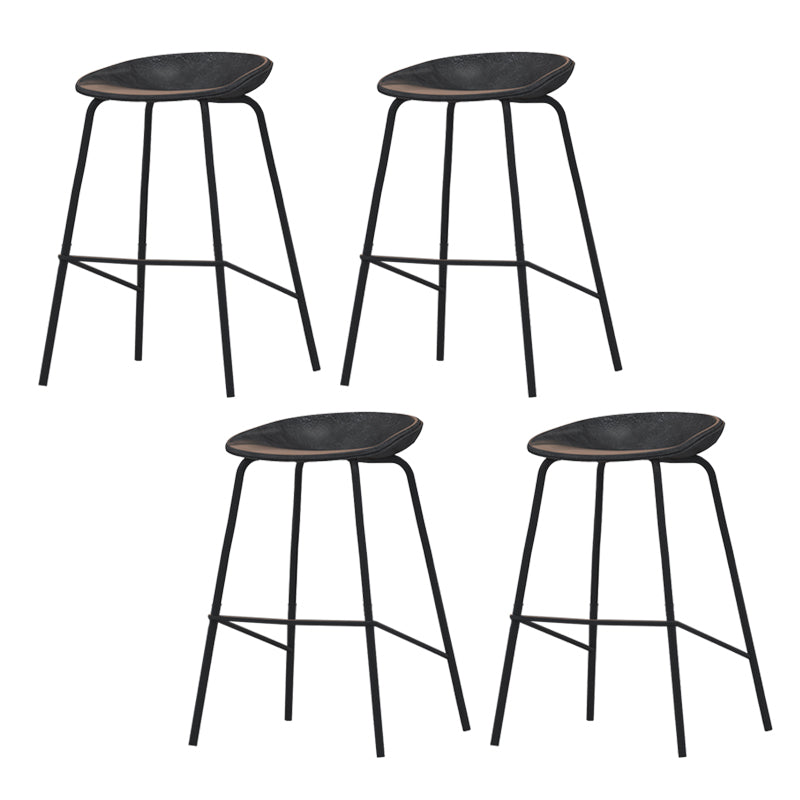 Industrial Indoor Bar Stool Upholstered Bar Stool with Metal Base Grey 4 Piece Set Clearhalo 'Bar Furniture' 'Bar Stools' 'bar_stools' 'furn' 'furn_bar_stools' 'Furniture' 'Kitchen & Dining Furniture' 7491664