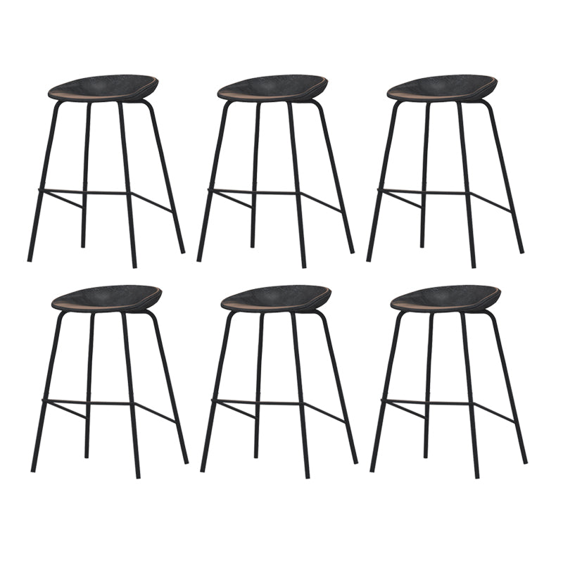 Industrial Indoor Bar Stool Upholstered Bar Stool with Metal Base Grey 6 Piece Set Clearhalo 'Bar Furniture' 'Bar Stools' 'bar_stools' 'furn' 'furn_bar_stools' 'Furniture' 'Kitchen & Dining Furniture' 7491665
