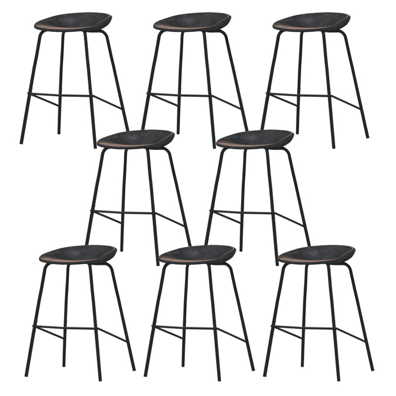 Industrial Indoor Bar Stool Upholstered Bar Stool with Metal Base Grey 8 Piece Set Clearhalo 'Bar Furniture' 'Bar Stools' 'bar_stools' 'furn' 'furn_bar_stools' 'Furniture' 'Kitchen & Dining Furniture' 7491667
