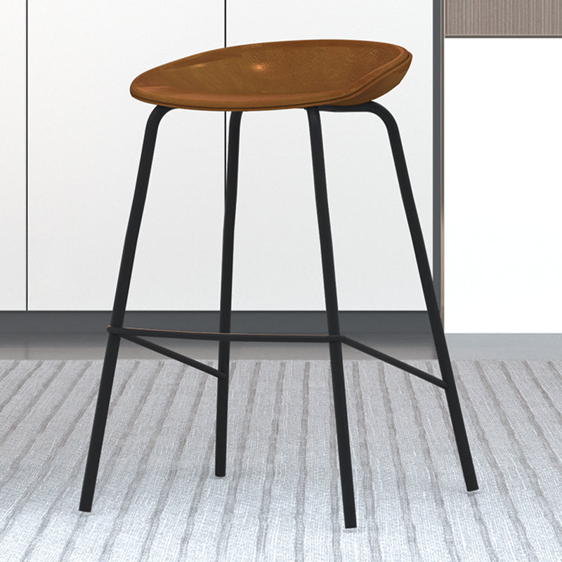 Industrial Indoor Bar Stool Upholstered Bar Stool with Metal Base Orange 1 Piece Clearhalo 'Bar Furniture' 'Bar Stools' 'bar_stools' 'furn' 'furn_bar_stools' 'Furniture' 'Kitchen & Dining Furniture' 7491668