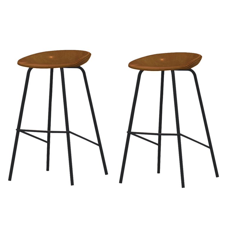 Industrial Indoor Bar Stool Upholstered Bar Stool with Metal Base Orange 2 Piece Set Clearhalo 'Bar Furniture' 'Bar Stools' 'bar_stools' 'furn' 'furn_bar_stools' 'Furniture' 'Kitchen & Dining Furniture' 7491669