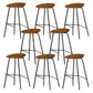 Industrial Indoor Bar Stool Upholstered Bar Stool with Metal Base Orange 8 Piece Set Clearhalo 'Bar Furniture' 'Bar Stools' 'bar_stools' 'furn' 'furn_bar_stools' 'Furniture' 'Kitchen & Dining Furniture' 7491672