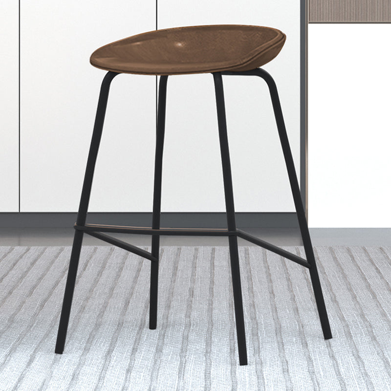Industrial Indoor Bar Stool Upholstered Bar Stool with Metal Base Brown 1 Piece Clearhalo 'Bar Furniture' 'Bar Stools' 'bar_stools' 'furn' 'furn_bar_stools' 'Furniture' 'Kitchen & Dining Furniture' 7491673