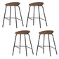 Industrial Indoor Bar Stool Upholstered Bar Stool with Metal Base Brown 4 Piece Set Clearhalo 'Bar Furniture' 'Bar Stools' 'bar_stools' 'furn' 'furn_bar_stools' 'Furniture' 'Kitchen & Dining Furniture' 7491675