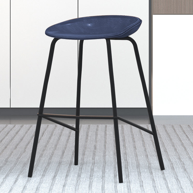 Industrial Indoor Bar Stool Upholstered Bar Stool with Metal Base Blue 1 Piece Clearhalo 'Bar Furniture' 'Bar Stools' 'bar_stools' 'furn' 'furn_bar_stools' 'Furniture' 'Kitchen & Dining Furniture' 7491678