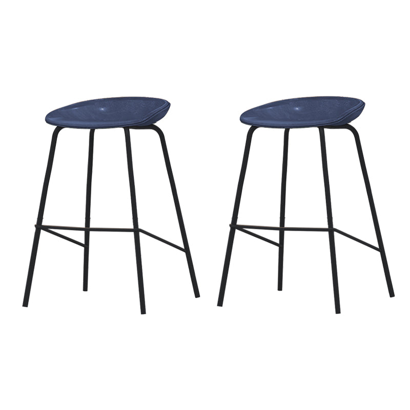 Industrial Indoor Bar Stool Upholstered Bar Stool with Metal Base Blue 2 Piece Set Clearhalo 'Bar Furniture' 'Bar Stools' 'bar_stools' 'furn' 'furn_bar_stools' 'Furniture' 'Kitchen & Dining Furniture' 7491679