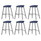 Industrial Indoor Bar Stool Upholstered Bar Stool with Metal Base Blue 6 Piece Set Clearhalo 'Bar Furniture' 'Bar Stools' 'bar_stools' 'furn' 'furn_bar_stools' 'Furniture' 'Kitchen & Dining Furniture' 7491681