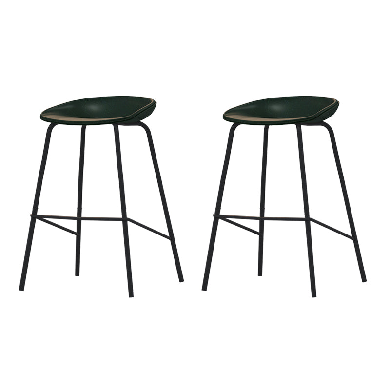 Industrial Indoor Bar Stool Upholstered Bar Stool with Metal Base Green 2 Piece Set Clearhalo 'Bar Furniture' 'Bar Stools' 'bar_stools' 'furn' 'furn_bar_stools' 'Furniture' 'Kitchen & Dining Furniture' 7491684