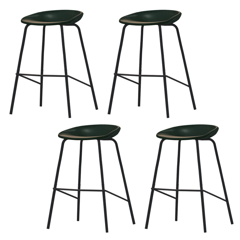 Industrial Indoor Bar Stool Upholstered Bar Stool with Metal Base Green 4 Piece Set Clearhalo 'Bar Furniture' 'Bar Stools' 'bar_stools' 'furn' 'furn_bar_stools' 'Furniture' 'Kitchen & Dining Furniture' 7491685