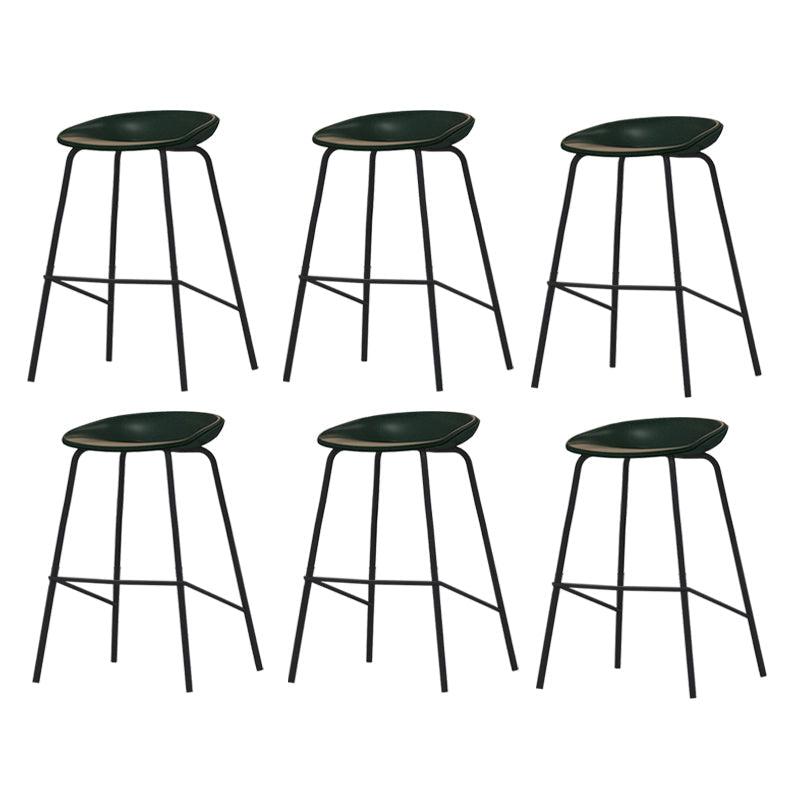 Industrial Indoor Bar Stool Upholstered Bar Stool with Metal Base Green 6 Piece Set Clearhalo 'Bar Furniture' 'Bar Stools' 'bar_stools' 'furn' 'furn_bar_stools' 'Furniture' 'Kitchen & Dining Furniture' 7491686