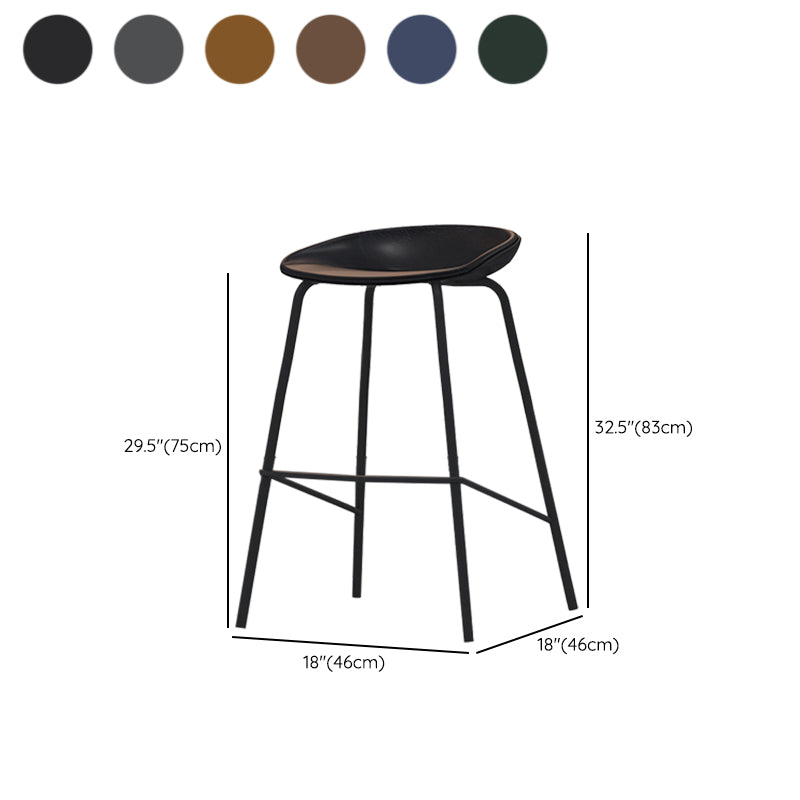 Industrial Indoor Bar Stool Upholstered Bar Stool with Metal Base Clearhalo 'Bar Furniture' 'Bar Stools' 'bar_stools' 'furn' 'furn_bar_stools' 'Furniture' 'Kitchen & Dining Furniture' 7491689
