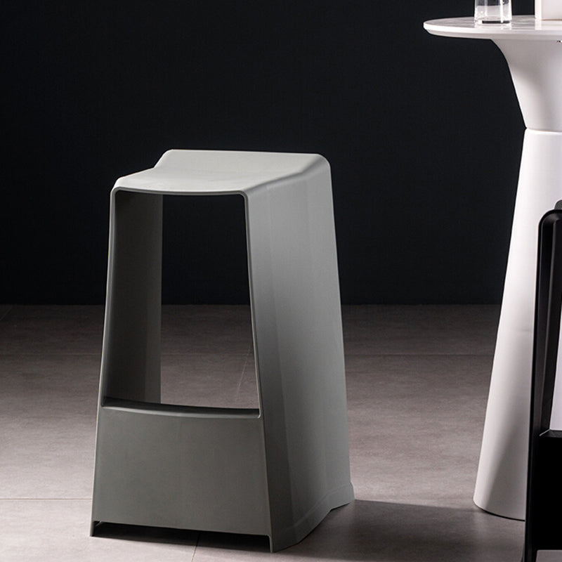 Modern Style Plastic Counter Stool Armless Barstool with Footrest Clearhalo 'Bar Furniture' 'Bar Stools' 'bar_stools' 'furn' 'furn_bar_stools' 'Furniture' 'Kitchen & Dining Furniture' 7491690