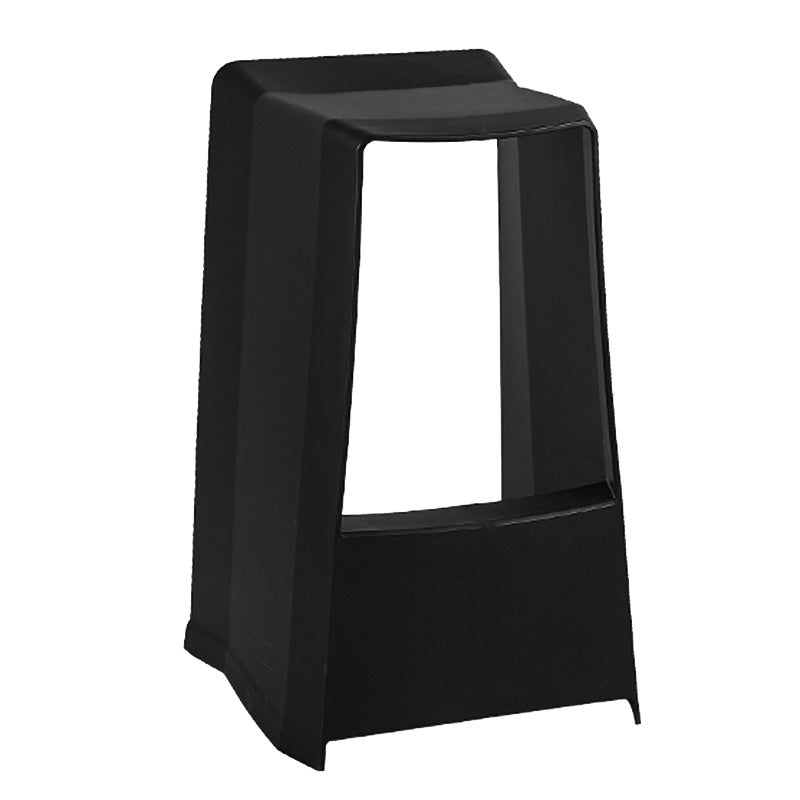 Modern Style Plastic Counter Stool Armless Barstool with Footrest Black 1 Piece Clearhalo 'Bar Furniture' 'Bar Stools' 'bar_stools' 'furn' 'furn_bar_stools' 'Furniture' 'Kitchen & Dining Furniture' 7491691