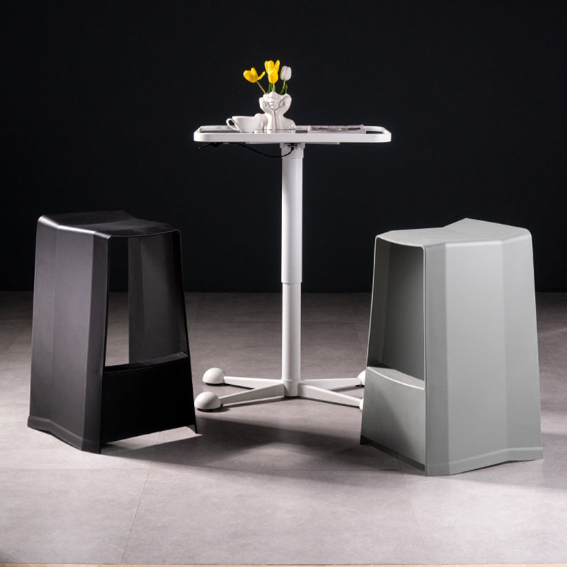 Modern Style Plastic Counter Stool Armless Barstool with Footrest Clearhalo 'Bar Furniture' 'Bar Stools' 'bar_stools' 'furn' 'furn_bar_stools' 'Furniture' 'Kitchen & Dining Furniture' 7491696