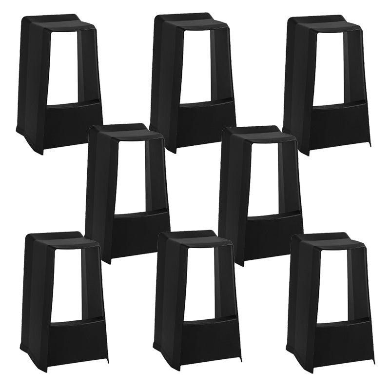 Modern Style Plastic Counter Stool Armless Barstool with Footrest Black 8 Piece Set Clearhalo 'Bar Furniture' 'Bar Stools' 'bar_stools' 'furn' 'furn_bar_stools' 'Furniture' 'Kitchen & Dining Furniture' 7491699