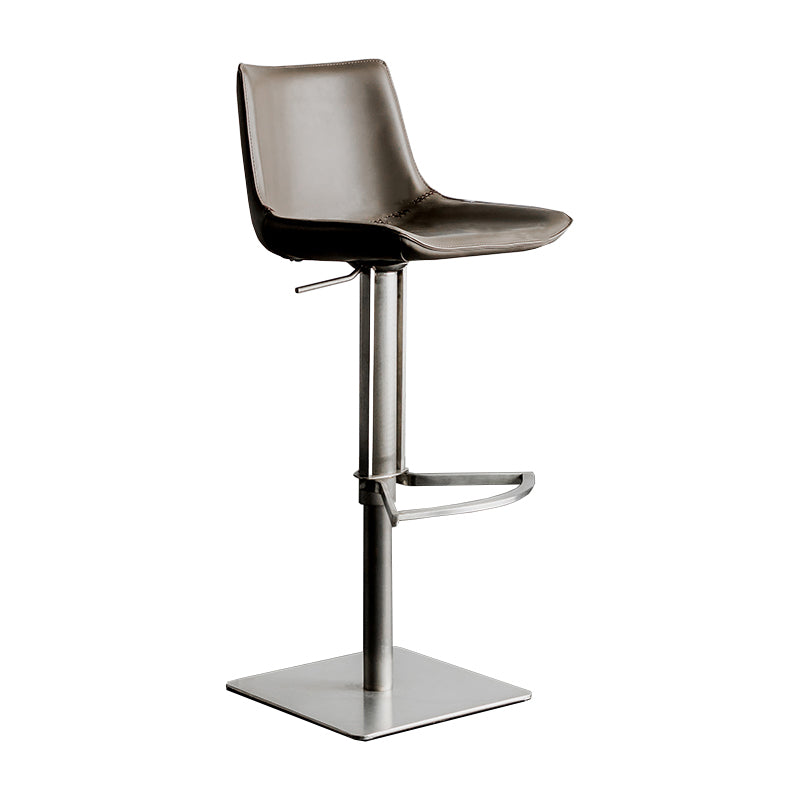 フェイクレザーカウンタースツールモダンスタイルのローバックバースツールとフットレスト