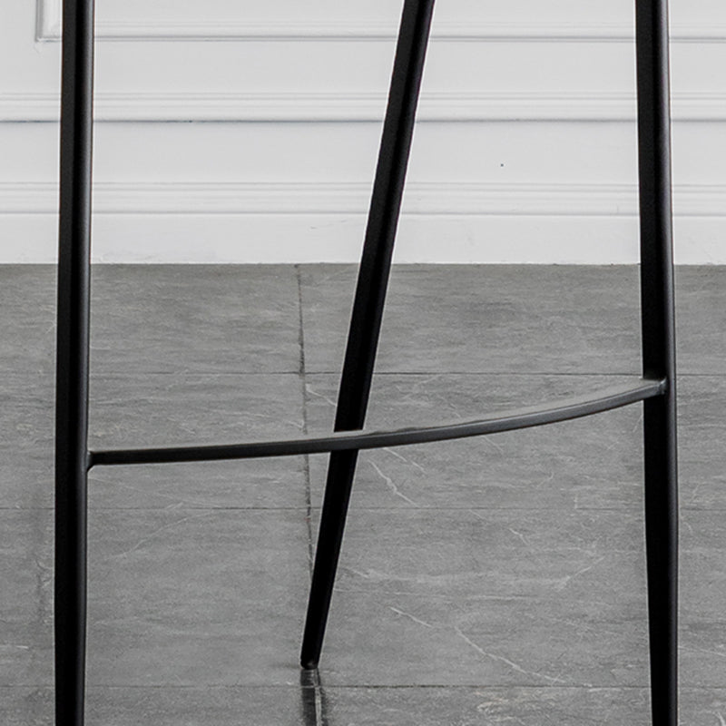 フェイクレザーカウンタースツールモダンスタイルのローバックバースツールとフットレスト