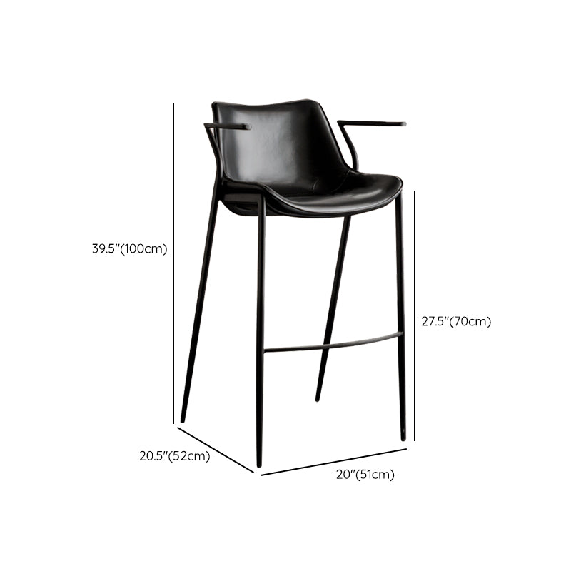 フェイクレザーカウンタースツールモダンスタイルのローバックバースツールとフットレスト
