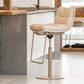 Contemporary Style Armless Barstool Leather Adjustable Height Bar Stool