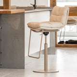 Tabouret de bar à hauteur réglable en cuir en cuir en cuir en cuir en cuir à taboure de bras de bras contemporain