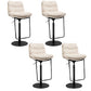 Contemporary Style Armless Barstool Leather Adjustable Height Bar Stool