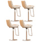 Contemporary Style Armless Barstool Leather Adjustable Height Bar Stool