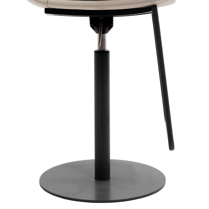 Contemporary Style Armless Barstool Leather Adjustable Height Bar Stool