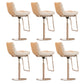Contemporary Style Armless Barstool Leather Adjustable Height Bar Stool