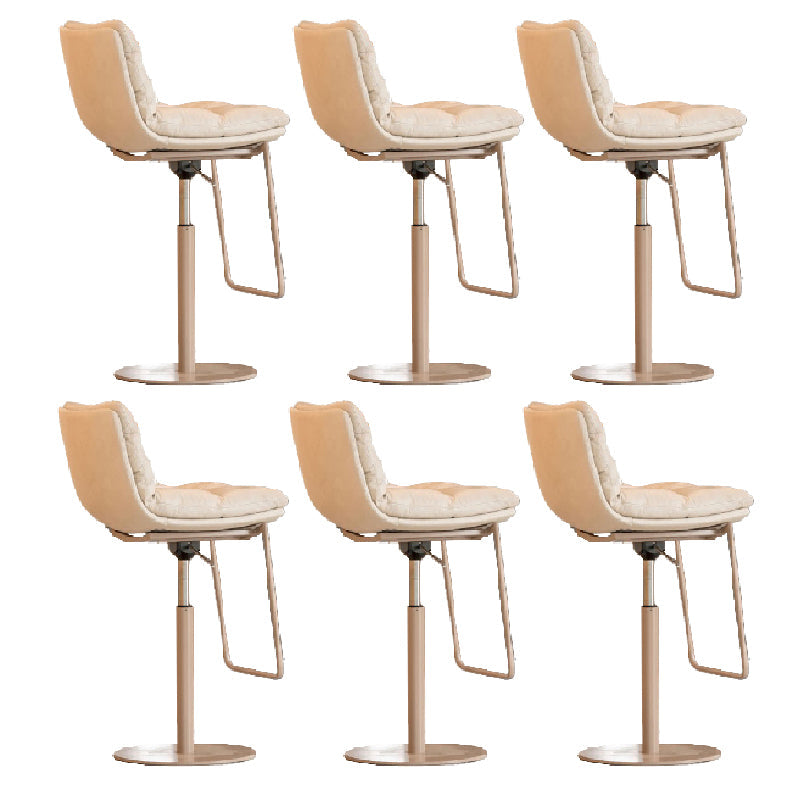 Contemporary Style Armless Barstool Leather Adjustable Height Bar Stool